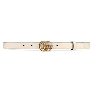 Gucci White Leather Double G Belt